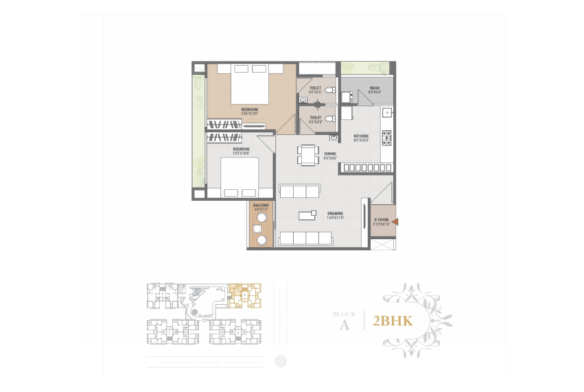  2BHK Unit Plan