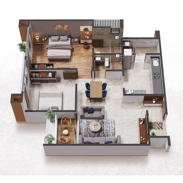2BHK Unit Virtual Plan